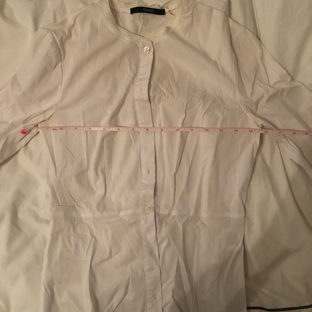 Tahari white three quarter sleeve shirt - Picture 6 of 7